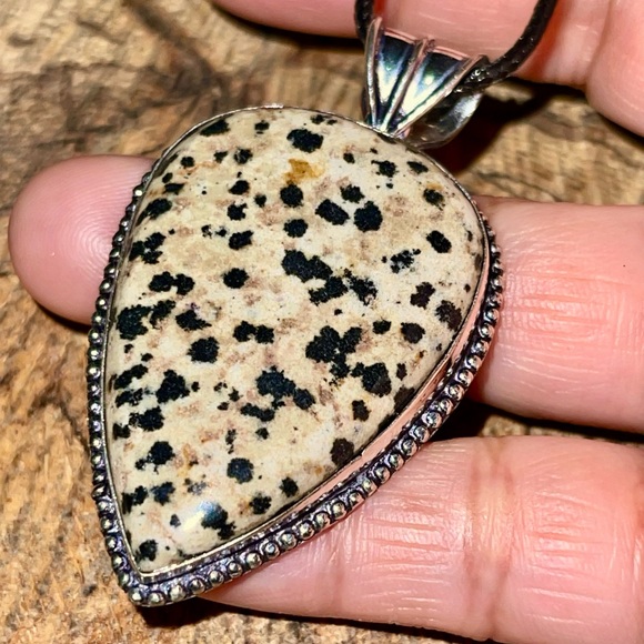 Dalmatian Jasper Pendant 2 1/4” - Picture 3 of 13